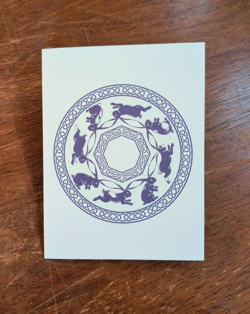 Rabbit mandala greeting card